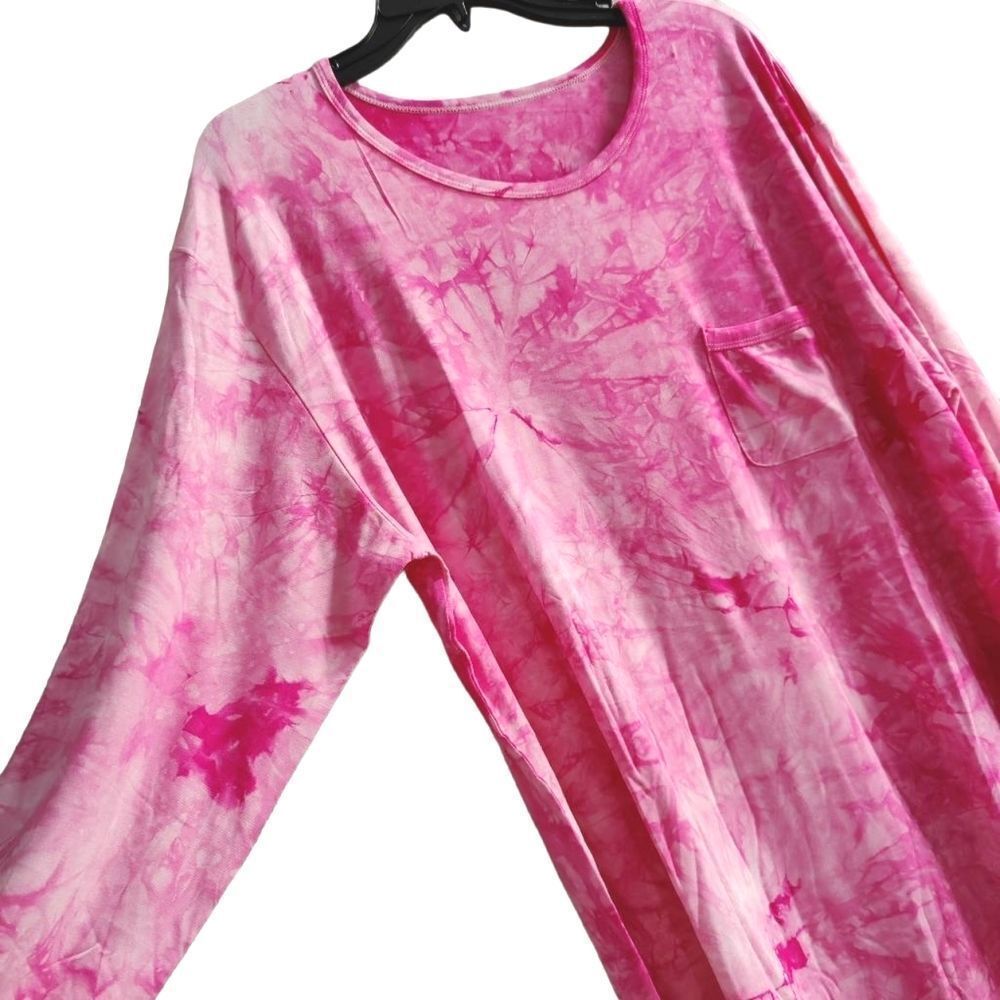 Amazon 5DU bright pink stretch soft tie dye long sleeve t shirt top XXL - Picture 2 of 3